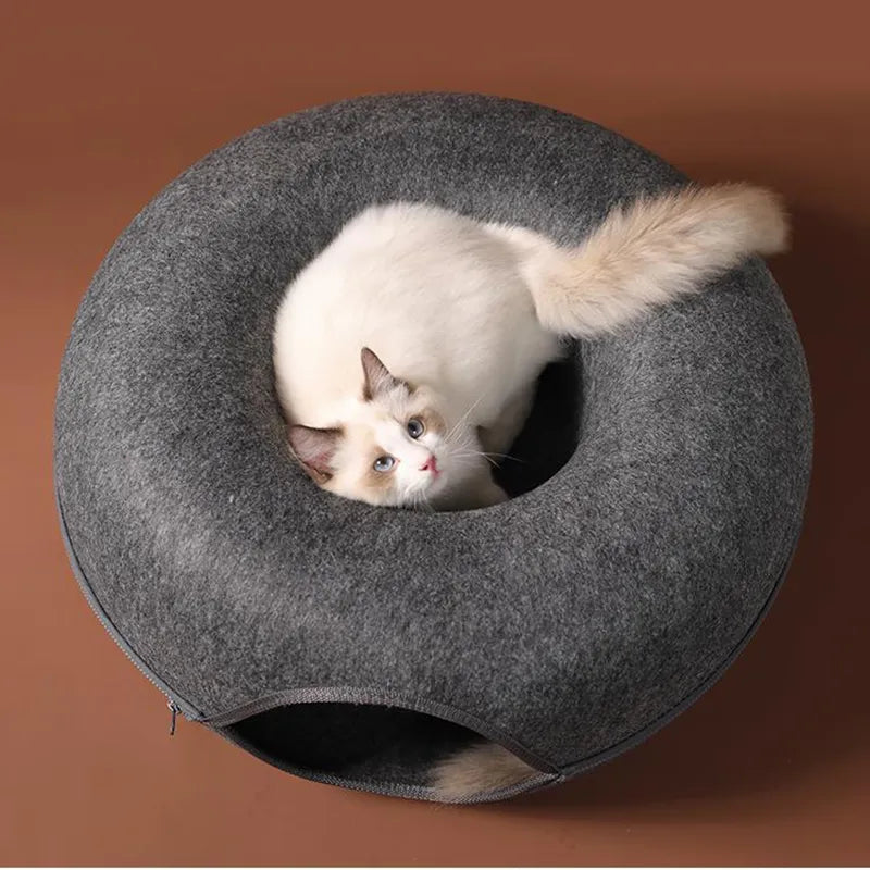 DuoCat Bliss - Donut Toys for 2 Cats, Interactive Tunnel