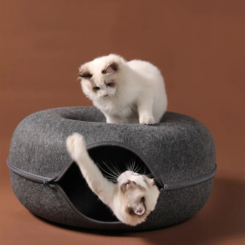 DuoCat Bliss - Donut Toys for 2 Cats, Interactive Tunnel