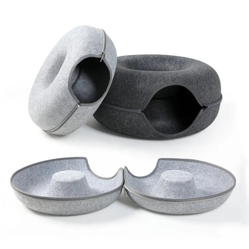 DuoCat Bliss - Donut Toys for 2 Cats, Interactive Tunnel