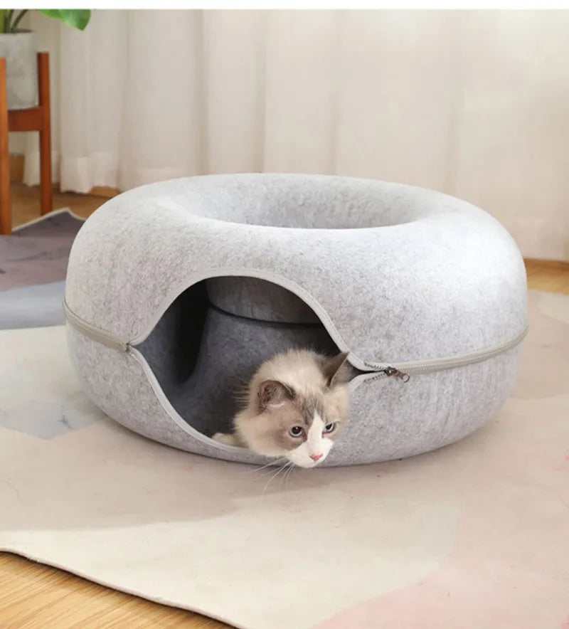 DuoCat Bliss - Donut Toys for 2 Cats, Interactive Tunnel