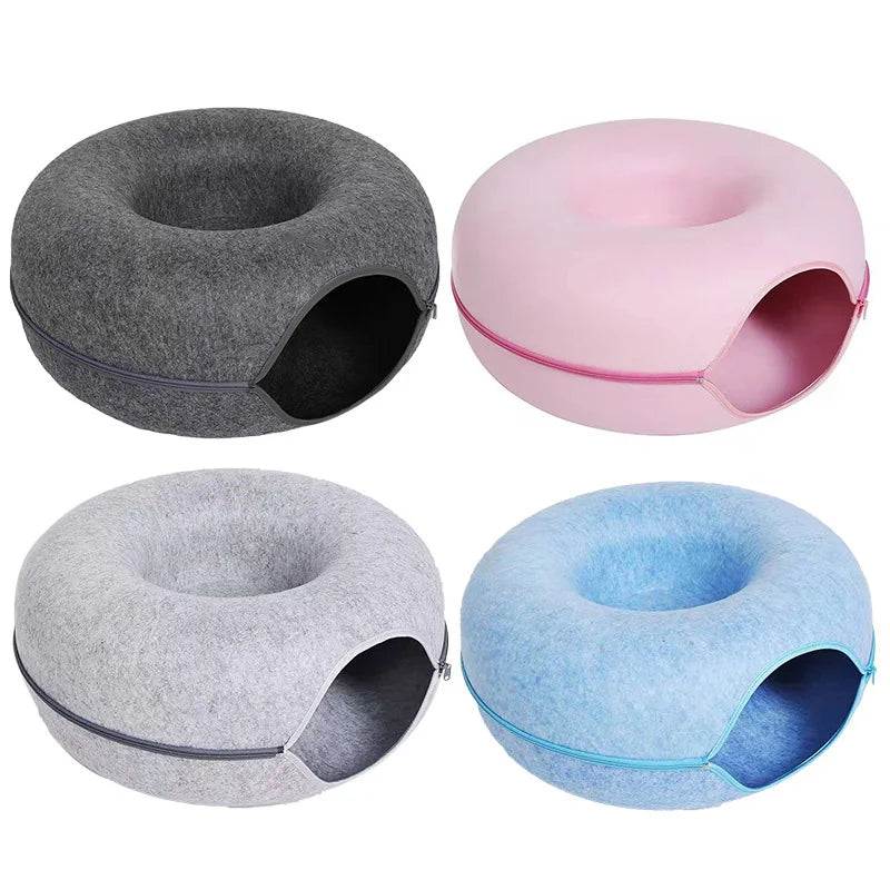 DuoCat Bliss - Donut Toys for 2 Cats, Interactive Tunnel