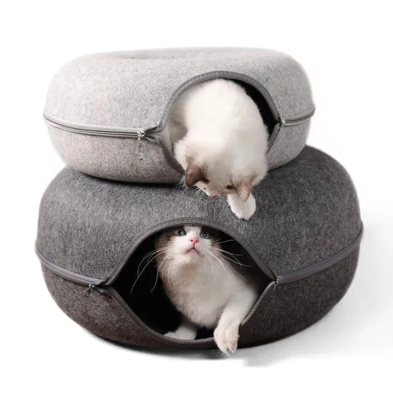 DuoCat Bliss - Donut Toys for 2 Cats, Interactive Tunnel