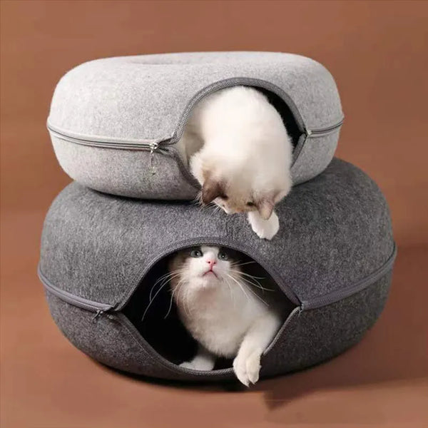 DuoCat Bliss - Donut Toys for 2 Cats, Interactive Tunnel