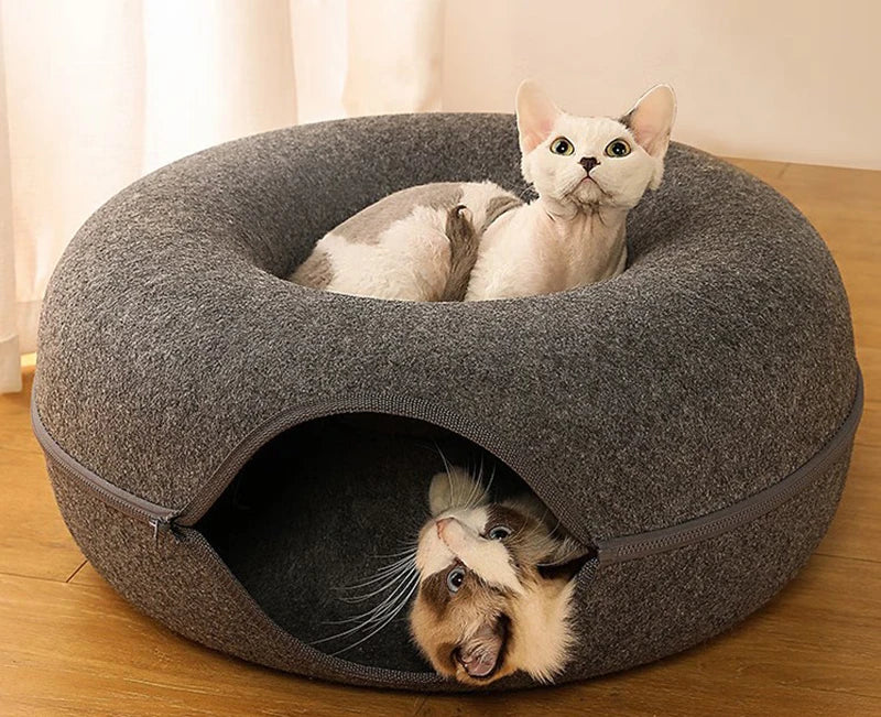 DuoCat Bliss - Donut Toys for 2 Cats, Interactive Tunnel