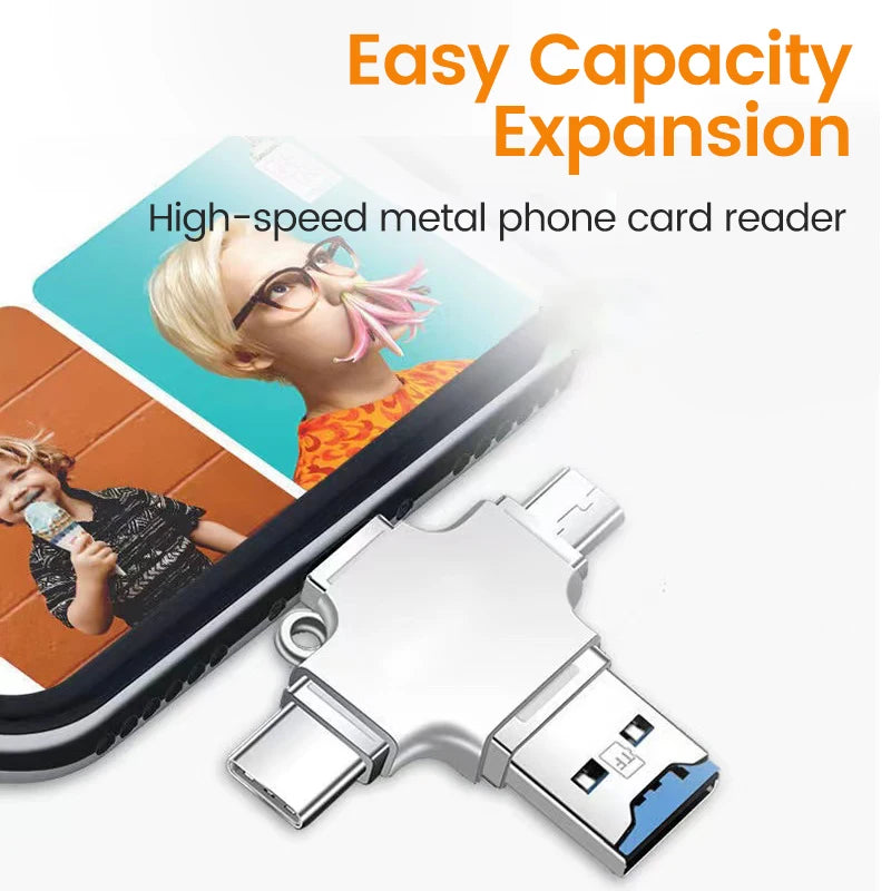 FlexPort - Universal Memory Card Adapter For PC iPhone Samsung Xiaomi Huawei Interface